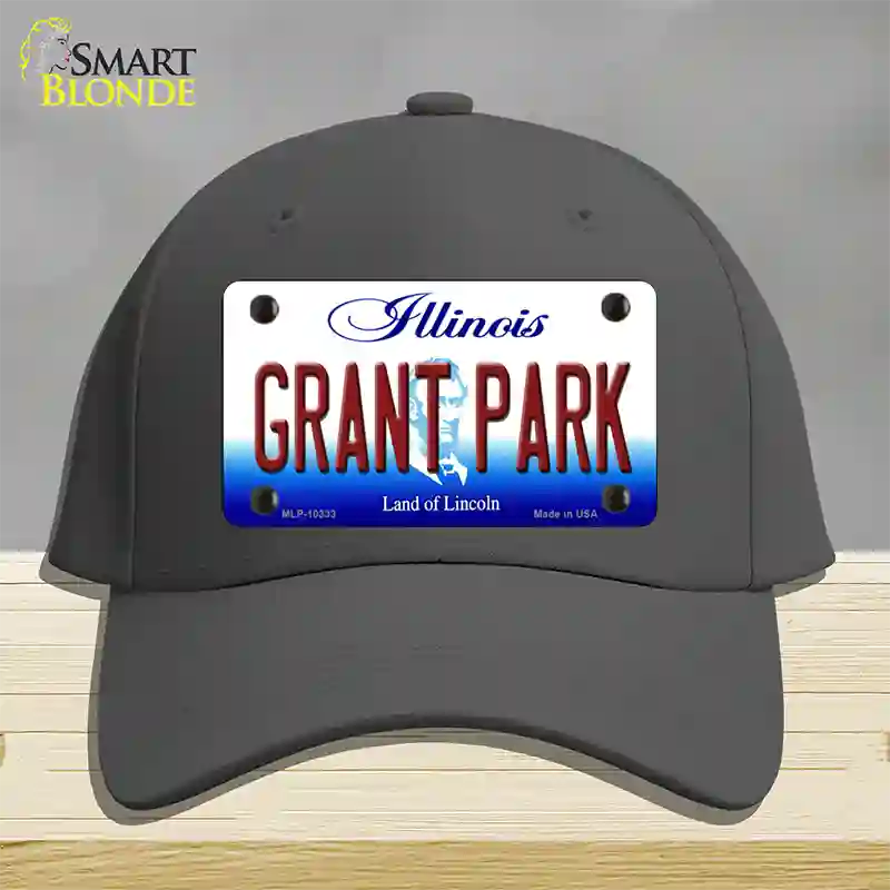 Grant Park Illinois Novelty License Plate Hat Cotton / Charcoal