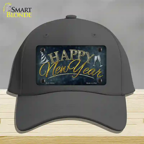 Happy New Year Novelty License Plate Hat Cotton / Charcoal