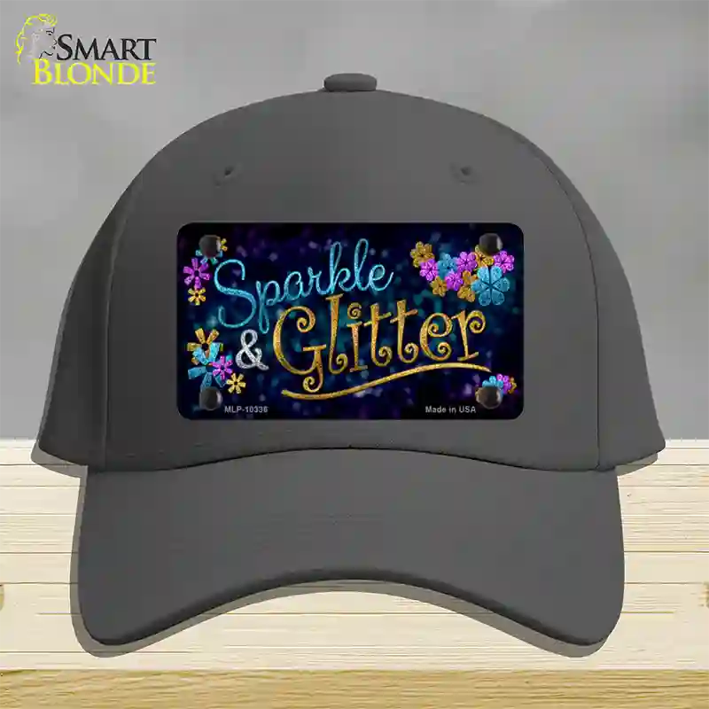 Sparkle And Glitter Novelty License Plate Hat Cotton / Charcoal