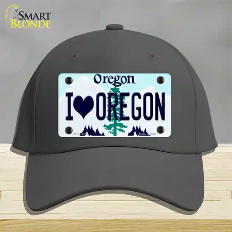 I Love Oregon Novelty License Plate Hat Cotton / Charcoal