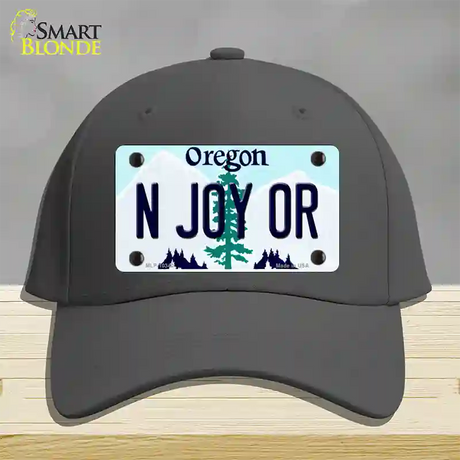 N Joy OR Oregon Novelty License Plate Hat Cotton / Charcoal