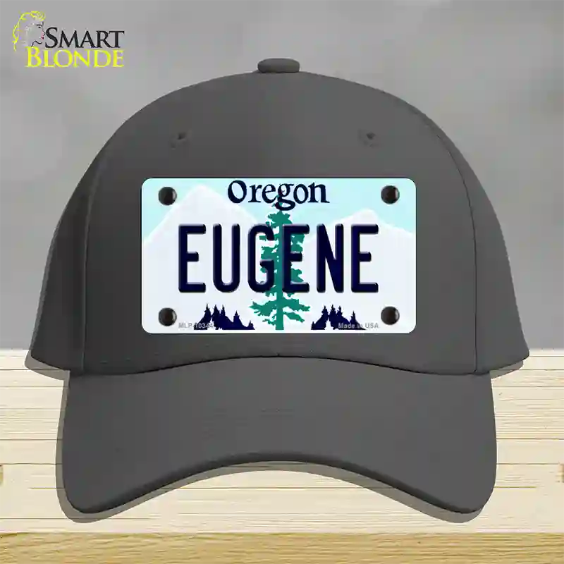 Eugene Oregon Novelty License Plate Hat Cotton / Charcoal