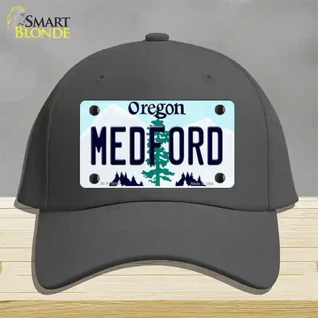 Medford Oregon Novelty License Plate Hat Cotton / Charcoal