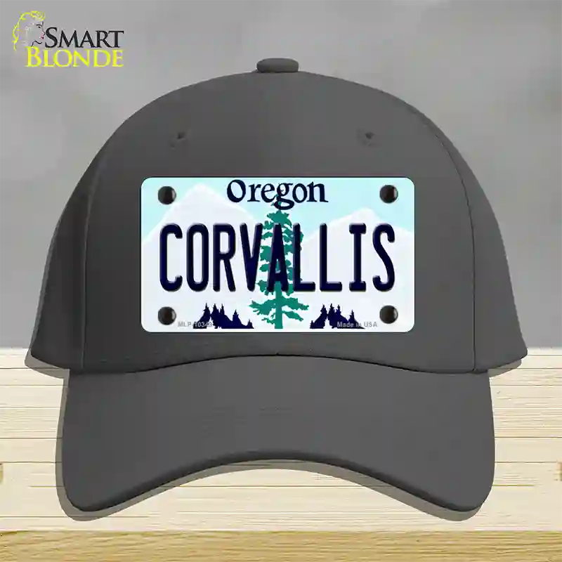 Corvallis Oregon Novelty License Plate Hat Cotton / Charcoal