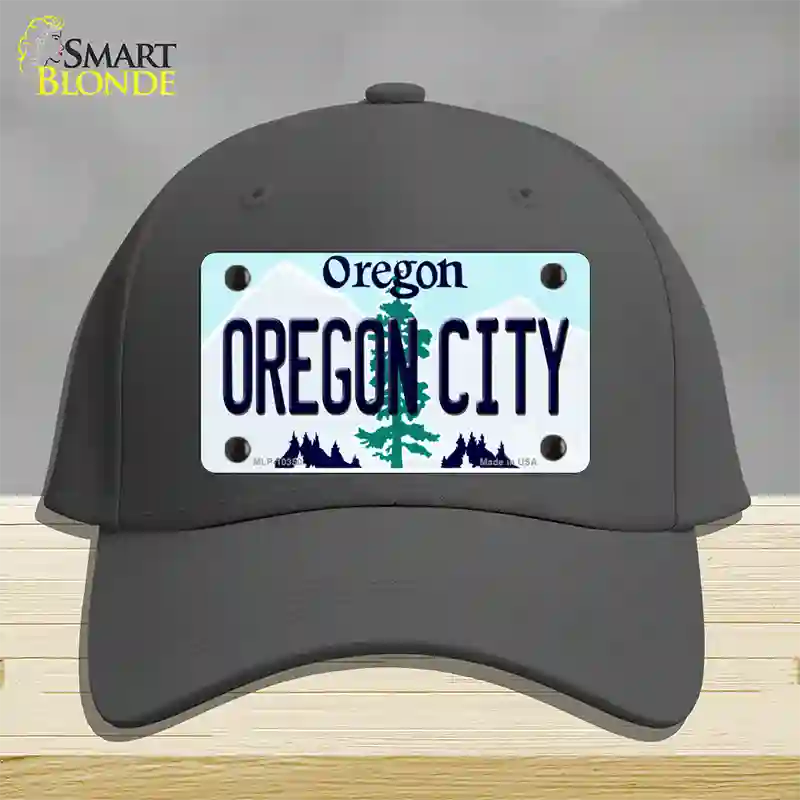 Oregon City Oregon Novelty License Plate Hat Cotton / Charcoal