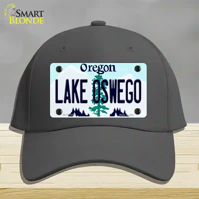 Lake Oswego Oregon Novelty License Plate Hat Cotton / Charcoal