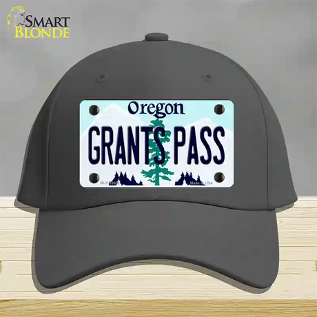 Grants Pass Oregon Novelty License Plate Hat Cotton / Charcoal