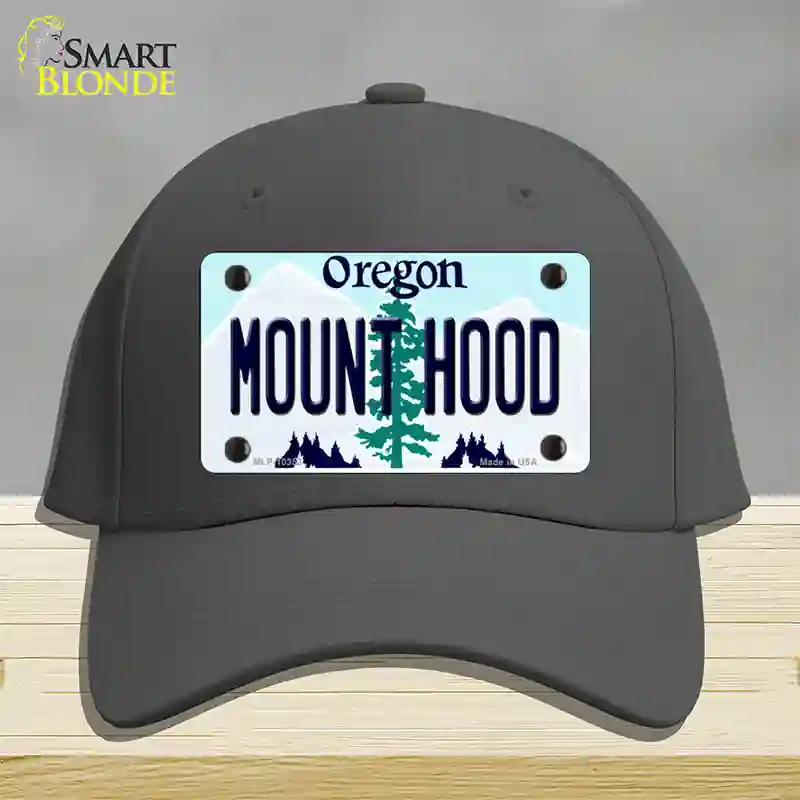 Mount Hood Oregon Novelty License Plate Hat Cotton / Charcoal