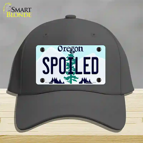 Spoiled Oregon Novelty License Plate Hat Cotton / Charcoal