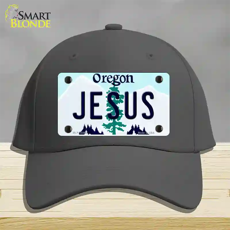 Jesus Oregon Novelty License Plate Hat Cotton / Charcoal