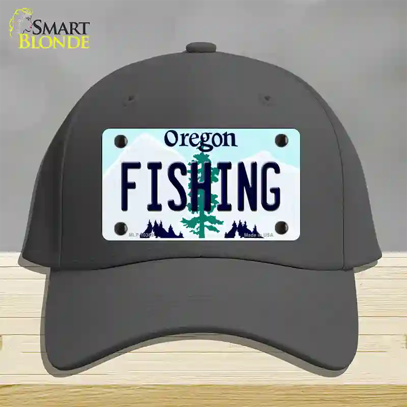 Fishing Oregon Novelty License Plate Hat Cotton / Charcoal