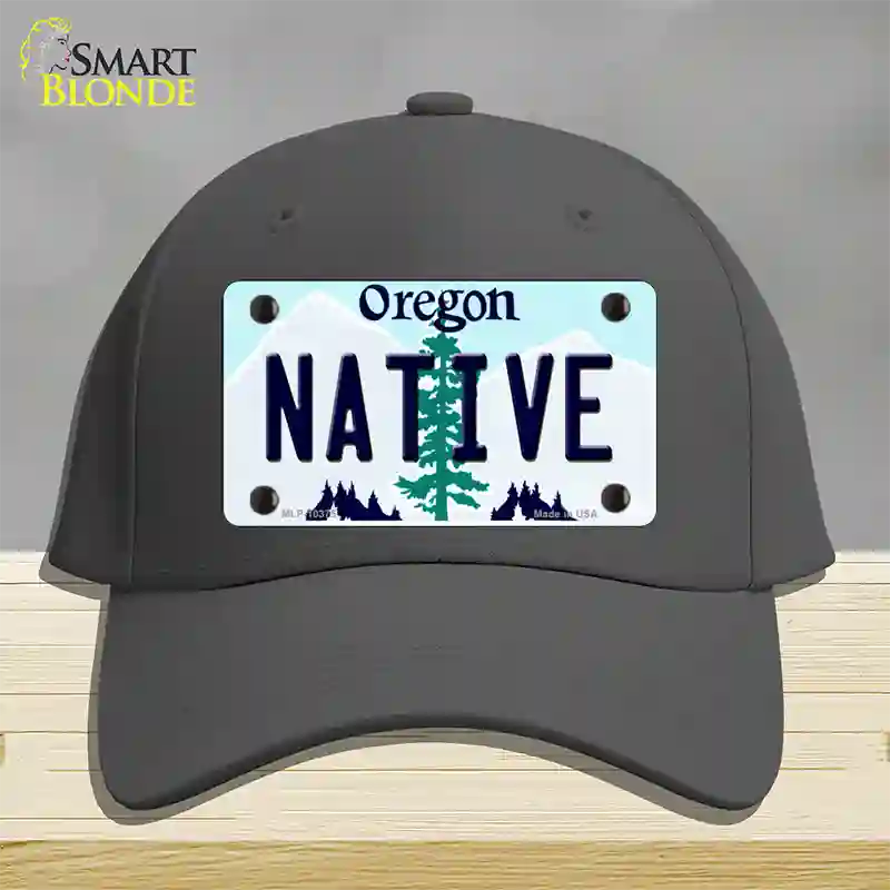 Native Oregon Novelty License Plate Hat Cotton / Charcoal