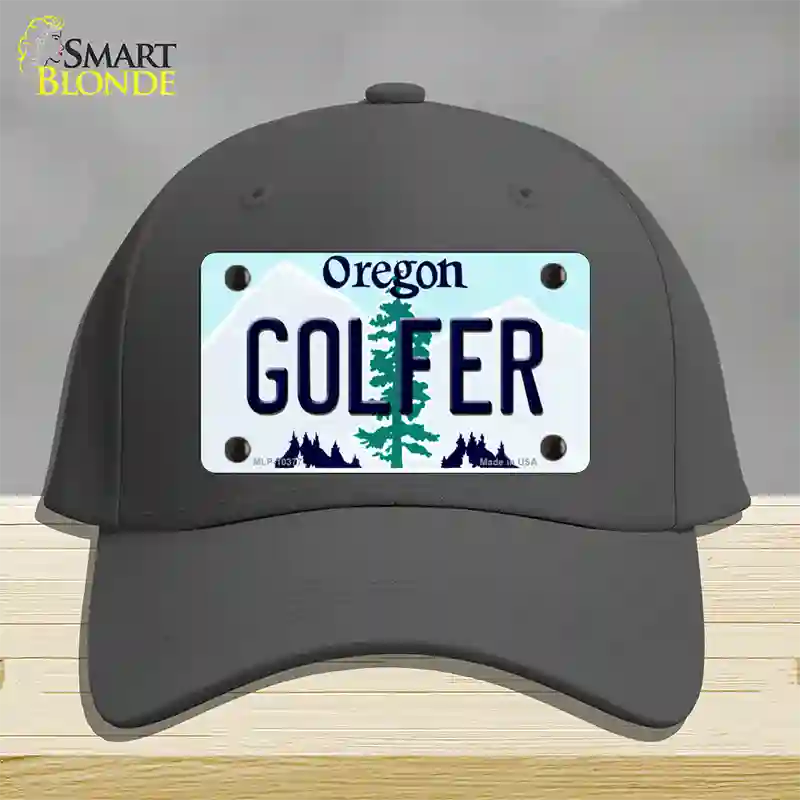 Golfer Oregon Novelty License Plate Hat Cotton / Charcoal