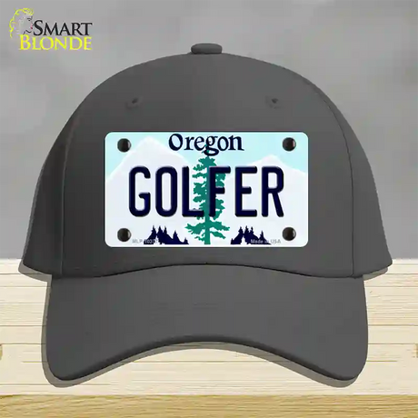 Golfer Oregon Novelty License Plate Hat Cotton / Charcoal