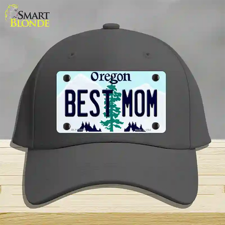 Best Mom Oregon Novelty License Plate Hat Cotton / Charcoal