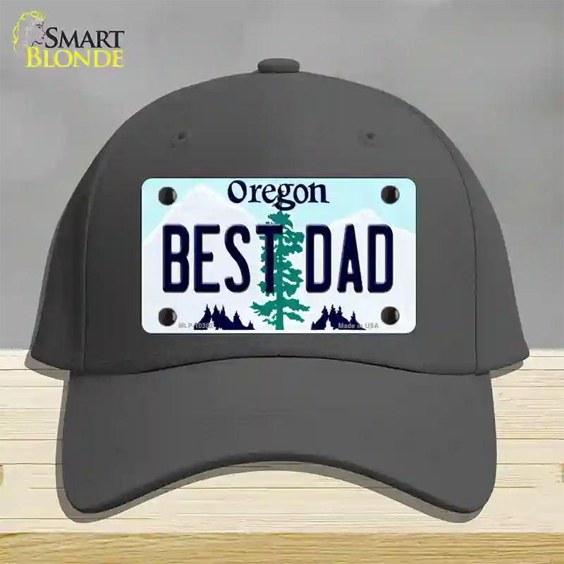 Best Dad Oregon Novelty License Plate Hat Cotton / Charcoal