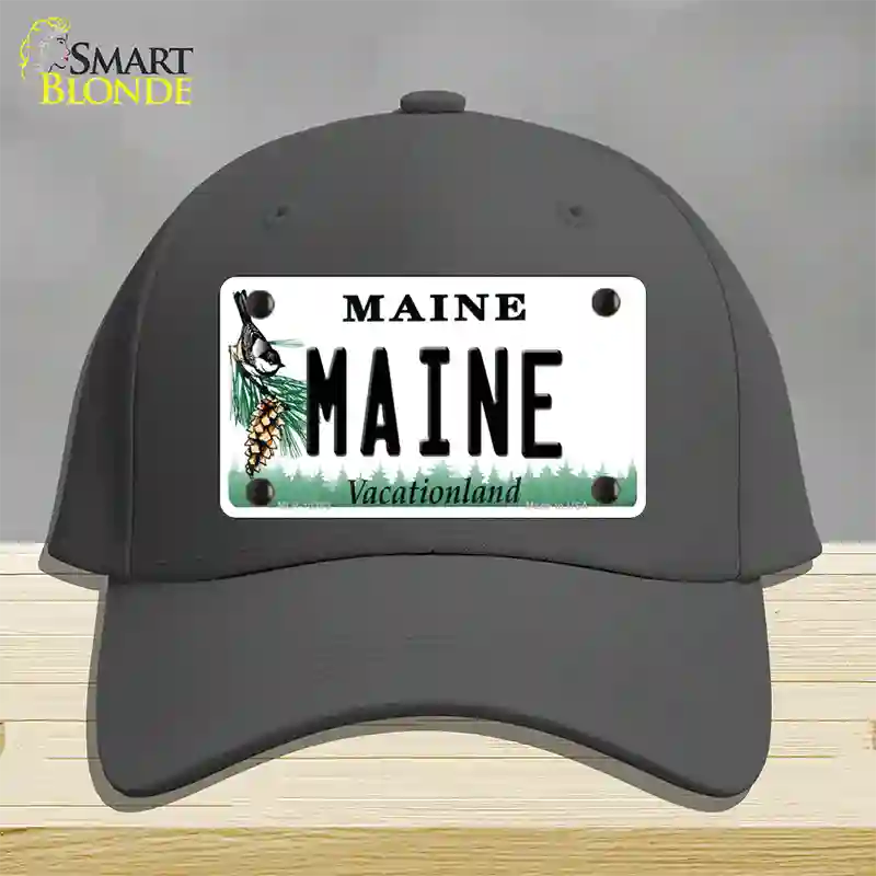 Maine Vacationland Novelty License Plate Hat Cotton / Charcoal