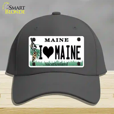 I Love Maine Novelty License Plate Hat Cotton / Charcoal