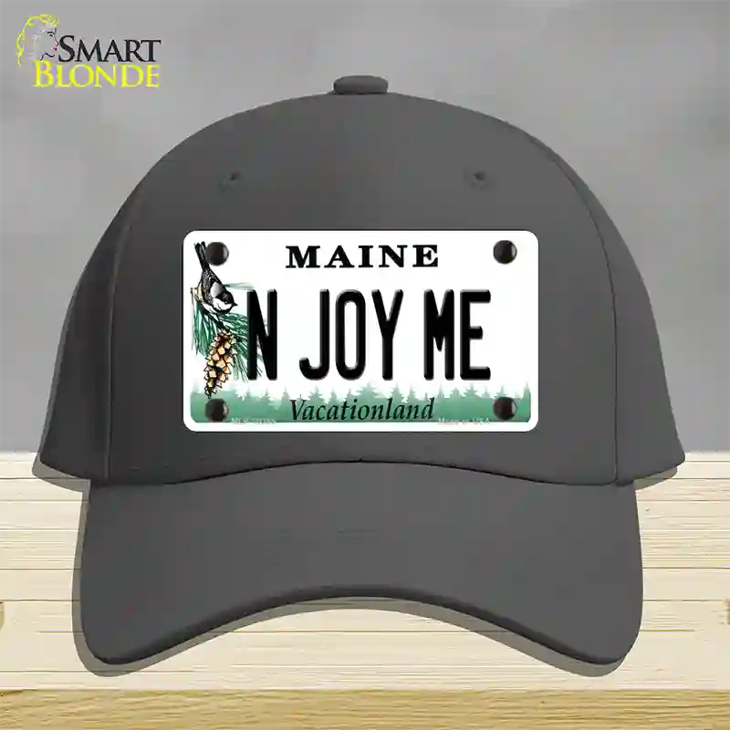 N Joy ME Maine Novelty License Plate Hat Cotton / Charcoal