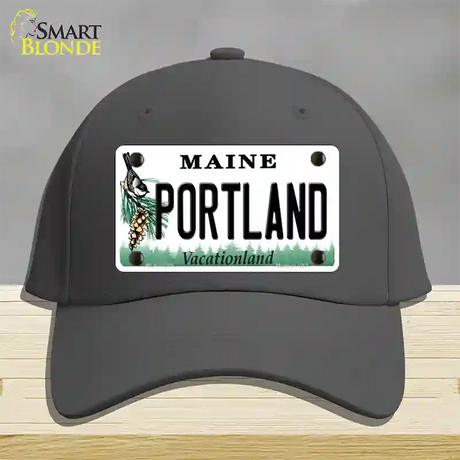 Portland Maine Novelty License Plate Hat Cotton / Charcoal