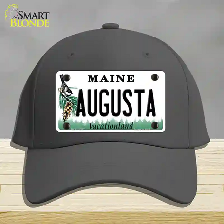 Augusta Maine Novelty License Plate Hat Cotton / Charcoal