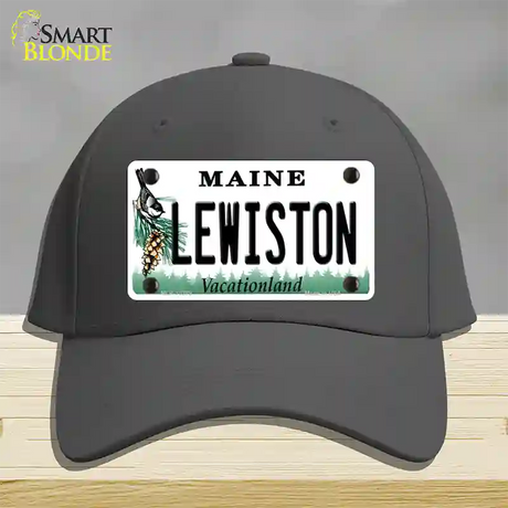 Lewiston Maine Novelty License Plate Hat Cotton / Charcoal