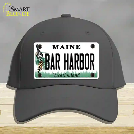 Bar Harbor Maine Novelty License Plate Hat Cotton / Charcoal