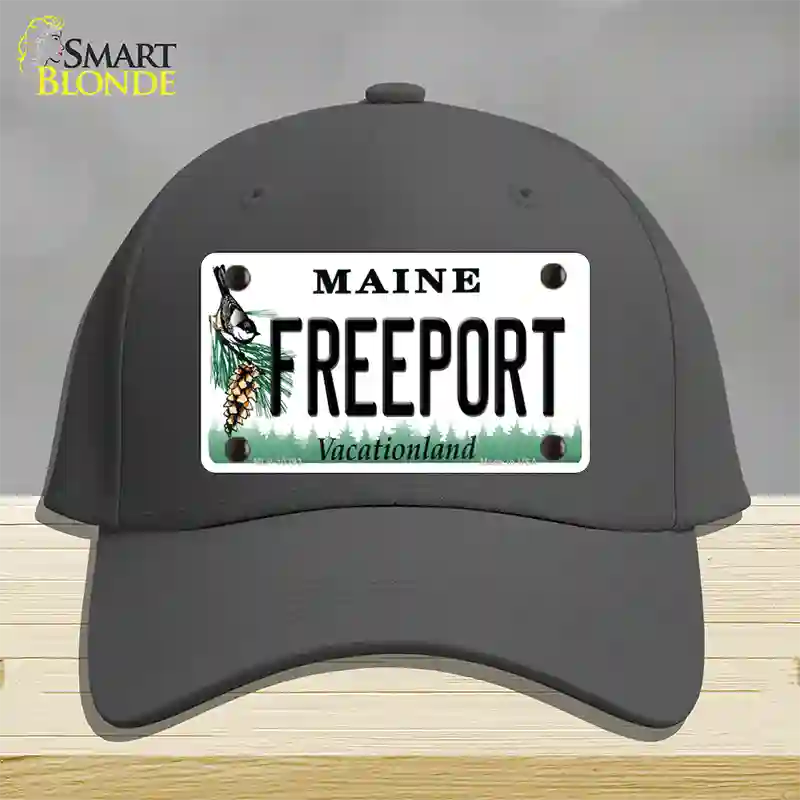 Freeport Maine Novelty License Plate Hat Cotton / Charcoal