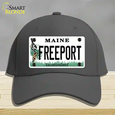 Freeport Maine Novelty License Plate Hat Cotton / Charcoal