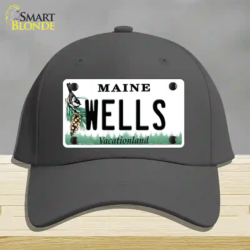 Wells Maine Novelty License Plate Hat Cotton / Charcoal