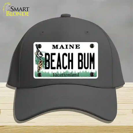 Beach Bum Maine Novelty License Plate Hat Cotton / Charcoal