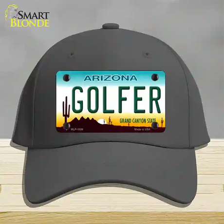 Golfer Arizona Novelty License Plate Hat Cotton / Charcoal