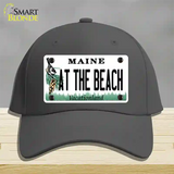 At The Beach Maine Novelty License Plate Hat Cotton / Charcoal