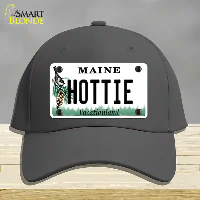 Hottie Maine Novelty License Plate Hat Cotton / Charcoal