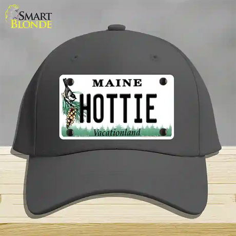 Hottie Maine Novelty License Plate Hat Cotton / Charcoal