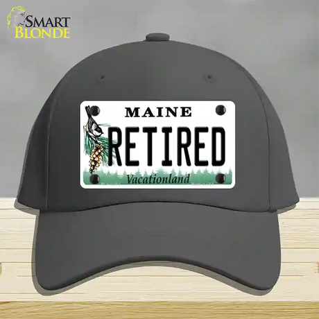 Retired Maine Novelty License Plate Hat Cotton / Charcoal