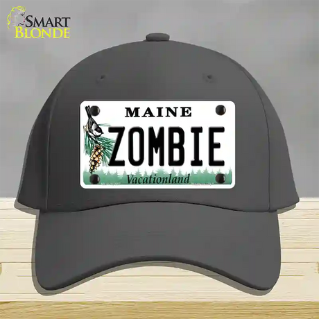 Zombie Maine Novelty License Plate Hat Cotton / Charcoal