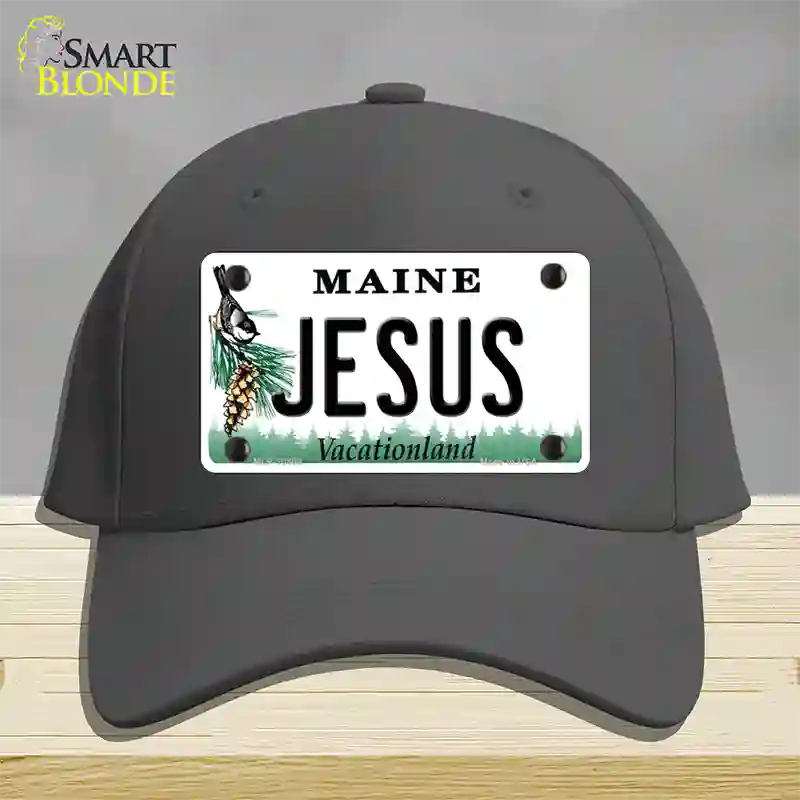 Jesus Maine Novelty License Plate Hat Cotton / Charcoal