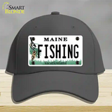 Fishing Maine Novelty License Plate Hat Cotton / Charcoal