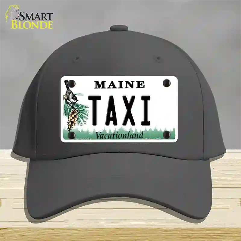 Taxi Maine Novelty License Plate Hat Cotton / Charcoal