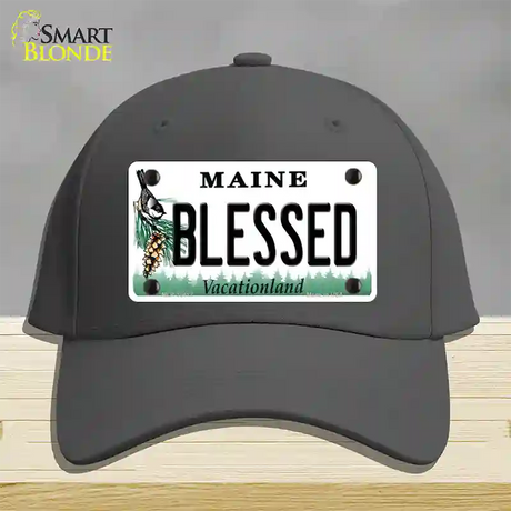 Blessed Maine Novelty License Plate Hat Cotton / Charcoal