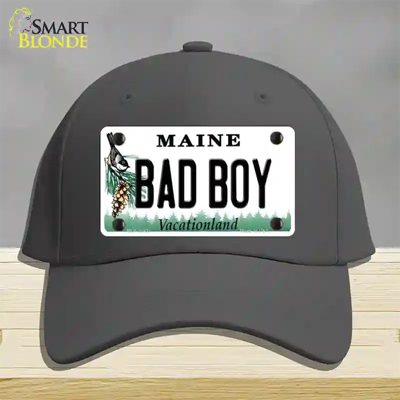 Bad Boy Maine Novelty License Plate Hat Cotton / Charcoal