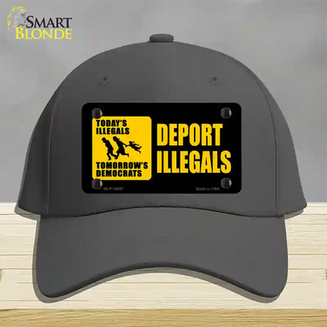 Deport Illegals Novelty License Plate Hat Cotton / Charcoal