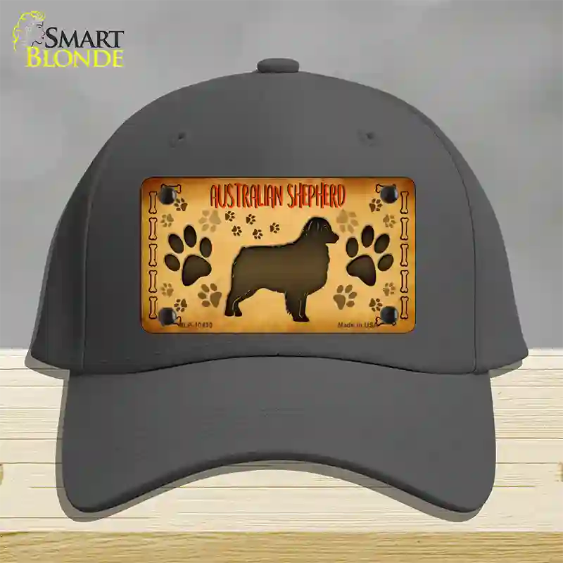 Australian Shepherd Novelty License Plate Hat Cotton / Charcoal