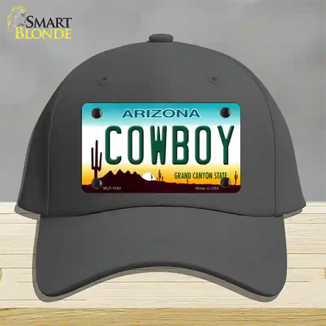 Cowboy Arizona Novelty License Plate Hat Cotton / Charcoal