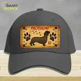 Dachshund Novelty License Plate Hat Cotton / Charcoal