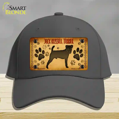 Jack Russell Terrier Novelty License Plate Hat Cotton / Charcoal