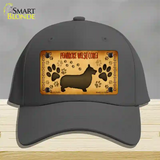 Pembroke Welsh Corgi Novelty License Plate Hat Cotton / Charcoal