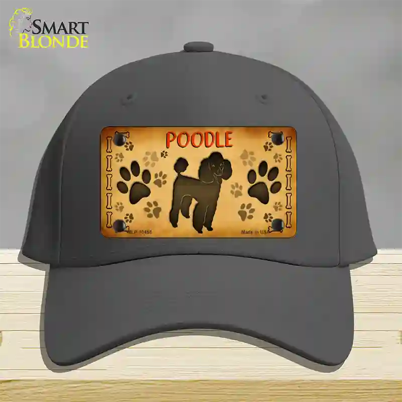 Poodle Novelty License Plate Hat Cotton / Charcoal