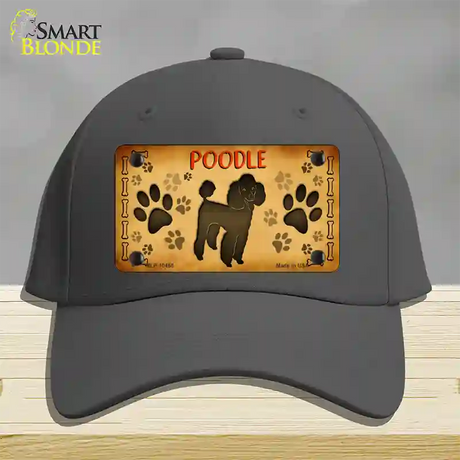 Poodle Novelty License Plate Hat Cotton / Charcoal